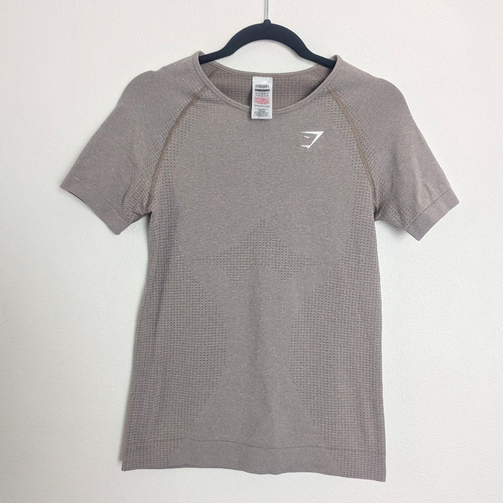 Gymshark Vital Seamless 2.0 T-Shirt Taupe Marl Size Large - Picture 3 of 7